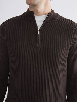 Dik Yaka Uzun Kollu Erkek Triko Kazak