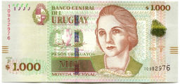 Банкнота 1000 песо 2020 года Уругвай