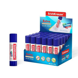 Клей-карандаш ErichKrause EXTRA 8 г для бумаги, картона, текстиля быстросох., смывается водой PVP