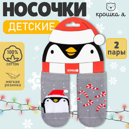 Набор носков Крошка Я "Пингвин", 2 пары, 6-8 см