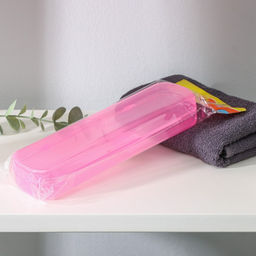 Цена за 2 шт. Футляр для зубной щётки и пасты, 21×6×3 см, МИКС