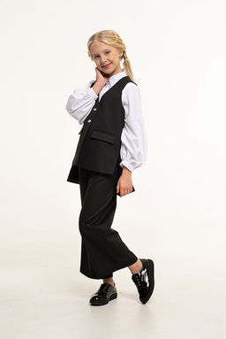 Черный школьный жилет для девочки Mooriposh, модель 1118  фото 4