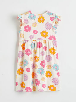 ?i?ek Desenli K?z ?ocuk Elbise