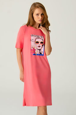 Арт. 8608 Туника женская 42-50 (5 шт) Цвет:коралловый - Калинка фото 30