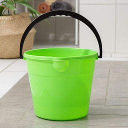 Ведро хозяйственное, 10 л, d=28 см, h=24 см, со сливом, пластик, салатовое, зелёное