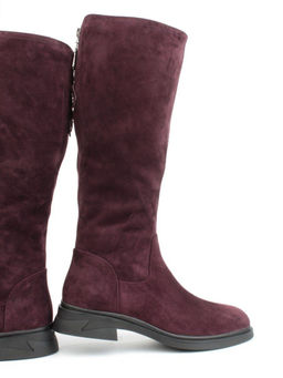 02-FJ632-2M BURGUNDY Сапоги зимние женские (натуральная замша, натуральный мех) - Фабричный китай фото 14