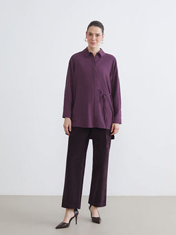 Standart Fit Kadife Kad?n Pantolon