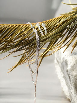 Набор 2 предмета: колье-чокер, серьги Блеск, белый в серебре