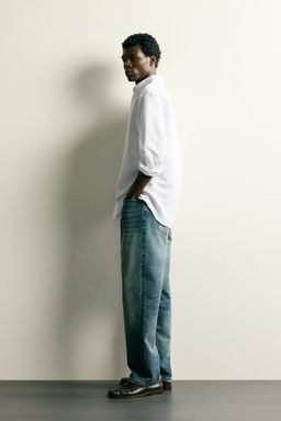 CAMISA REGULAR FIT ALGOD?N - LINO / Blanco - Zara фото 4