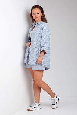 Костюм Liona Style 899 голубая клетка  фото 2