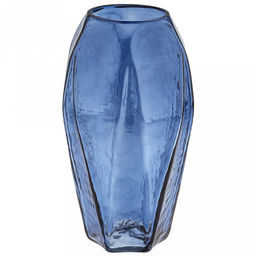 Ваза для цветов стеклянная "Модерн" 3,8л, д16см, h30см, средняя, текстурная, "Скандик", черничный (Россия)