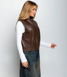 Жилет #КТ628979, тёмно-коричневый - Dommod фото 2