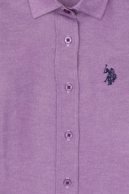 Фиолетовая рубашка с длинным рукавом для девочки Неожиданная скидка в корзине - U.s. polo assn фото 3