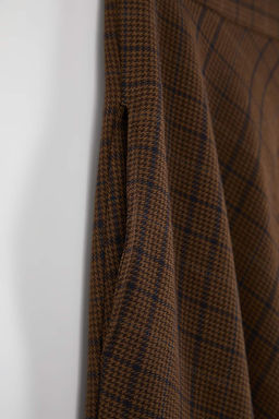 Kahverengi Ekoseli Can/A-Line Volanl? Dokuma Uzun Maxi Etek TWOAW26ET00165 - Trendyolmilla фото 6