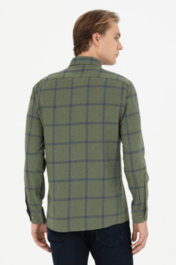 Мужская рубашка цвета хаки с длинным рукавом - U.s. polo assn фото 12