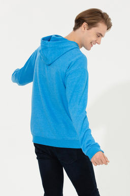 U. S. Polo Assn Мужская комфортная толстовка с капюшоном кобальтового меланжевого цвета - U.s. polo assn фото 5