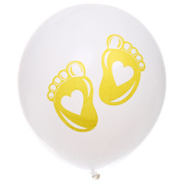 Воздушные шары 25 шт, 10"/25см "Здравствуй, Солнышко", Белый/золото