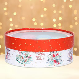 Коробка подарочная новогодняя с окном «С Новым годом» 21×21×8 см