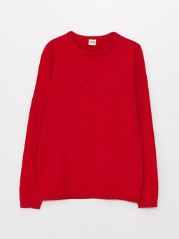 Bisiklet Yaka Basic Uzun Kollu K?z ?ocuk Triko Kazak