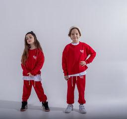 072 Детский костюм, красный (3хнитка петля)