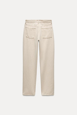 ZW COLLECTION STRAIGHT-LEG MID-RISE JEANS - Zara фото 5