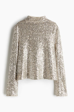 Sequined turtleneck top - H&m фото 6