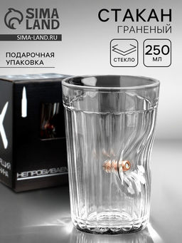 Стакан гранёный непробиваемый Характер, 250 мл