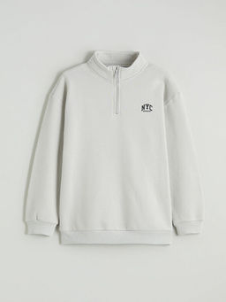 Dik Yaka Erkek ?ocuk Kal?n Sweatshirt