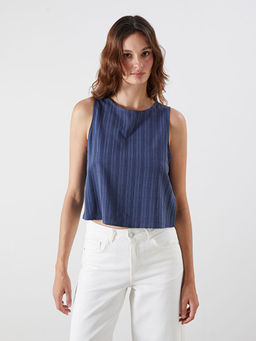 Bisiklet Yaka Dokulu Bluz