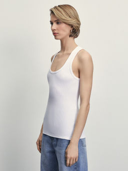 Базовая майка в рубчик / Zarina  фото 4