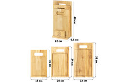 Комплект 3 досок 38*22*1,8 см, 34*20*1,8 см, 30*18*1,8 см "Прямая ручка" на дер. подстав.