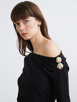 Kay?k Yaka B?zg?l? Bluz