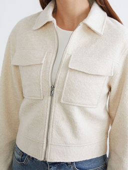 G?mlek Yaka Kad?n Ka?e Ceket