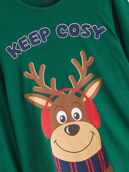 Bisiklet Yaka Y?lba?? Temal? Erkek ?ocuk Pijama ?st