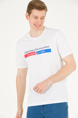 Мужская белая футболка с круглым вырезом - U.s. polo assn фото 4