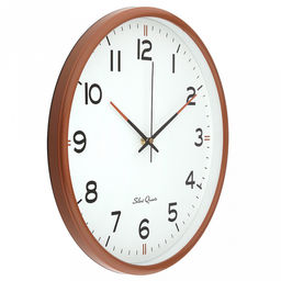 Часы настенные Авангард д37,5см, h5,5см, мягкий ход, циферблат белый; цифры арабские, черный; корпус пластик, коричневый под дерево; в коробке (Китай) - Домашняя мода фото 2