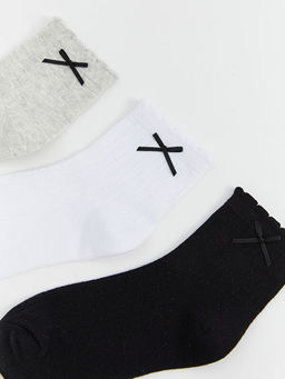 Fiyonk Detayl? K?z ?ocuk Soket ?orap 3l?