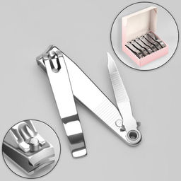 Цена за 4 шт. Кусачки книпсер педикюрные, с пилкой, 7.6 см, в коробке