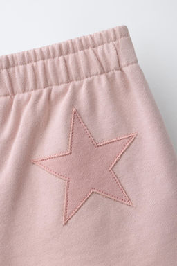 BERMUDA FELPA PARCHE ESTRELLAS / Rosa lavado - Zara фото 4