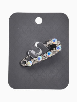 Булавка Лунная дорожка, 4 см, радужная в серебре