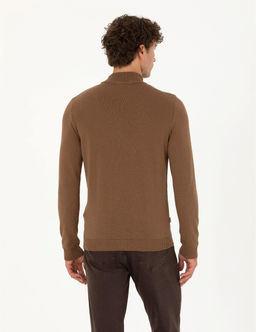 Ye_il Slim Fit Yar_m Bal_k__ Yaka Triko Kazak