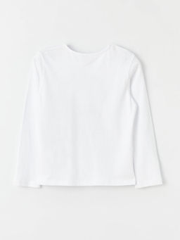 Bisiklet Yaka Atat?rk Bask?l? Uzun Kollu K?z ?ocuk Ti??rt