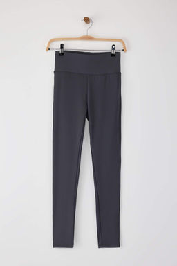 Antrasit Genis Bel Lastikli Ekstra Toparlay?c? Tam Boy Orme Spor Tayt TWOAW21TA0029