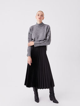 Beli Lastikli Kad?n Pileli Etek