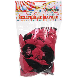 Воздушные шары "Лучшей подружке" 50 шт, 12"/30см (розовый/черный)