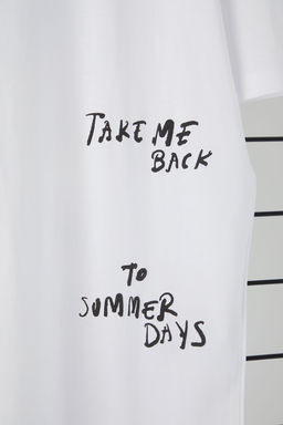 TRENDYOL MAN Lacivert 0versize/Genis Kesim Yaz? Bask?l? %100 Pamuk T-Shirt TMNSS25TS00064 - Trendyolmilla фото 8