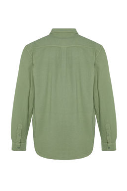 Haki Unisex Regular Fit %100 Pamuklu Keten Gorunumlu Fit Gomlek TMNSS23GO00099