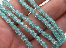 Браслет из сахарного кварца шарик 4мм цв.мятный, 17см