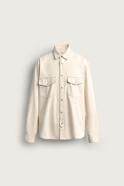 CAMISA DENIM PESPUNTES CONTRASTE / Crudo - Zara фото 6