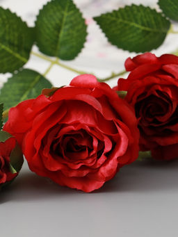 Цветы искусственные "Роза Августина галант" d-6 см 55 см, красный
